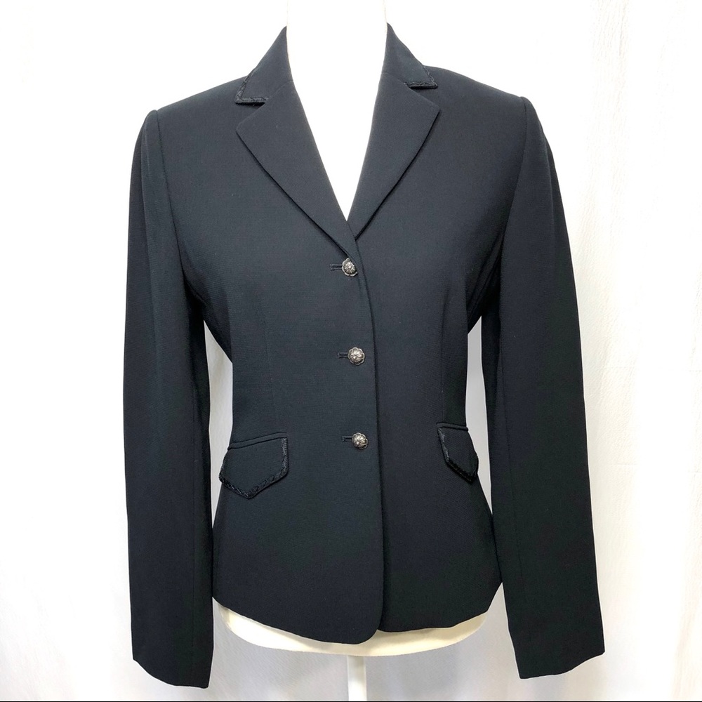Tahari Arthur S. Levine Fitted Navy Blazer